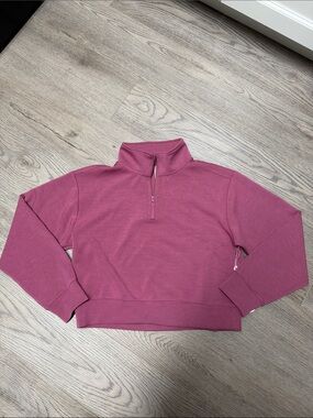 Simply Southern Cropped Half-Zip Turtleneck Sweater - Dusty Rose
